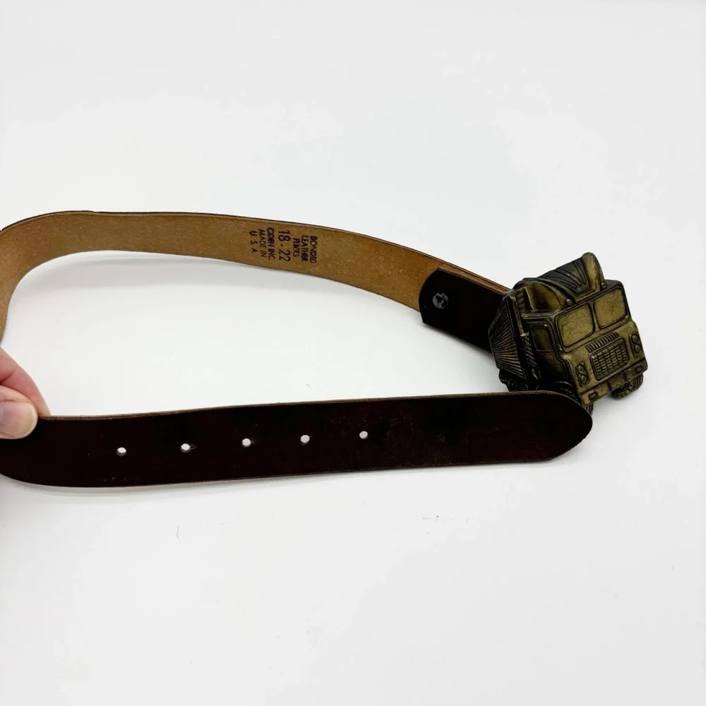 Vintage Kids Belt with Truck Belt Buckle